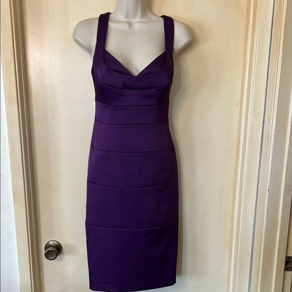 London Times Purple Sheath Midi Dress Sweetheart Neckline size 8 - Picture 1 of 12